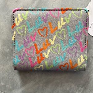 Betsey Johnson  LBMONEY  GREY MULTI  Luv Betsey Wallet   Multi bright colors NWT